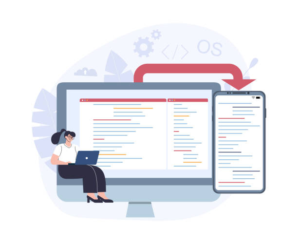 cross-platform software development concept. - 系統(tǒng)軟件 幅插畫檔、美工圖案、卡通及圖標(biāo)